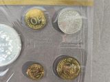 a close up of a package of coins on a table
