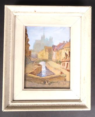 Marie MARTIN (née en 1940). "Vue d'Amiens, cathédrale en arr…