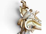 a bird that is sitting on a decorative object