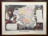 an old map of the british country of england with a picture of a man on horseback