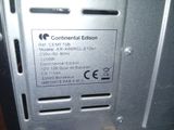 a close up of a metal box with a label on it