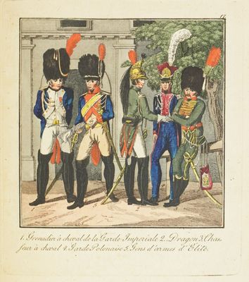 a drawing of a group of men in uniforms