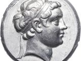 an ancient roman coin with a woman ' s head on it