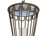 an image of a lantern hanging from the ceiling with a candle inside of it