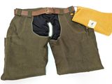 an image of a pair of pants and a hat on a white surface