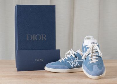 DIOR x Shawn Stussy Paire de baskets homme en cuir et daim b…
