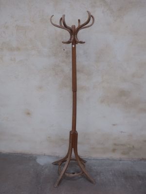 a coat rack that has a deer head on it