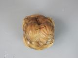 a piece of bread that has been cut in half and is sitting on a table