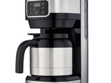 a close up of a coffee maker on a white background