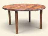 an image of a round wooden table on a white background