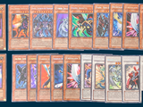 the cards are lined up in a row on a blue background