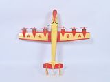 a toy airplane that is sitting on a white surface