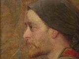 a painting of a man with long hair and a beard