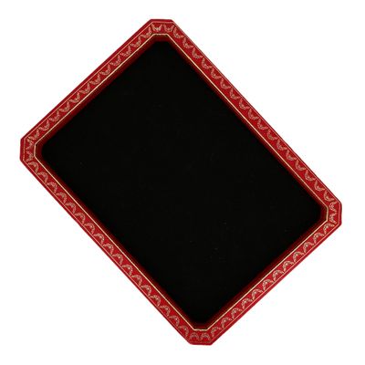 a black board with a red border on a white background