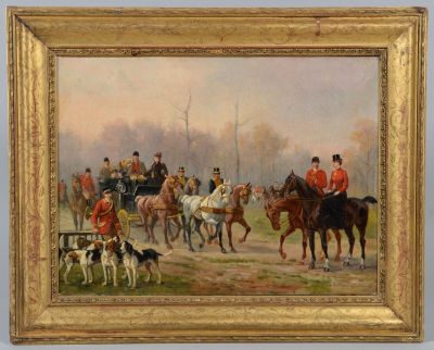 une image d'une peinture représentant un groupe d'hommes à cheval