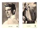 two black and white photos of a man in a jacket and a man in a shirt