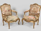 pair of louis xv style gilet chairs