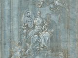 an image of a painting of a man and a woman on a pedestal