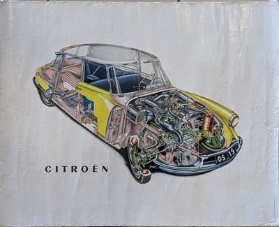 DS Citroën Imprimerie Moderne du Lion à Paris 1 Affiche Non-…