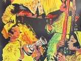une ancienne affiche de cinéma pour le Festival national du folklore de Marrakech, du 5 au 18 avril 1950