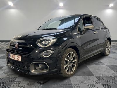 a black fiat suv parked on a checkered floor in a garage