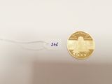 an image of a gold coin with a small piece of paper attached to it