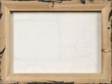 an old picture frame with a drawing of a horse on it ' s side