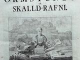 an old book with a picture of a man on a boat