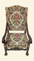 Paire de fauteuils à hauts dossiers droits en chapeau de gen… (photo 2)