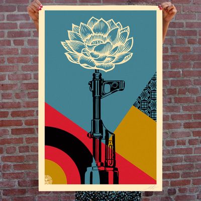 Shepard Fairey AK-47 Lotus Offset Lithograph