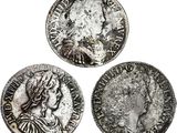 trois pièces romaines en argent, dont l'une représente un buste et l'autre un buste
