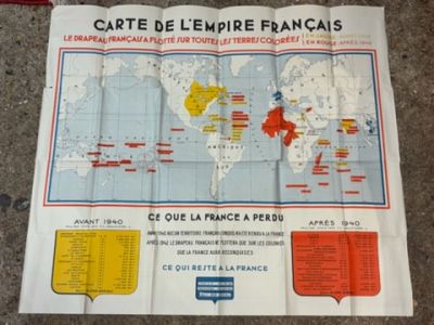 Affiche "Carte de l'empire français", période Etat Français,…