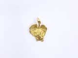 an image of a gold heart pendant on a white background