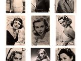 several black and white photos of a woman posing for a picture
