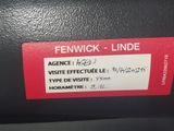 a label on the back of a suitcase that says fenwick - linde