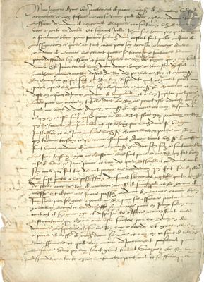 un ancien manuscrit comportant des inscriptions sur fond blanc