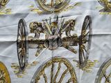 a lot of wheels and wheels on a table cloth