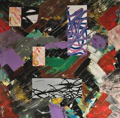 Max MANIG, Abstraction.Acrylique sur toile signée en bas à d…