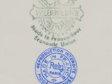 an image of a close up of a plate with a seal on it