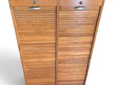 an image of a wooden cabinet with two drawers