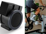 deux photos d'une personne faisant du vélo sur un vélo d'appartement