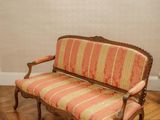 a couch that is sitting on the floor in a room