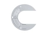 the letter c is made out of metal and has a hole in the middle