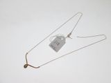 gros plan d'un collier auquel est attachée une étiquette