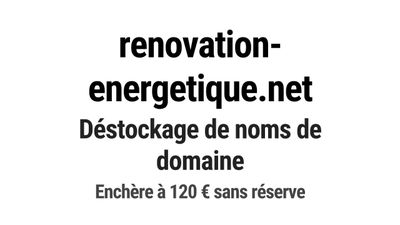 Nom de domaine renovation-energetique.