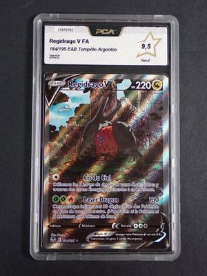 a close up of a card in a plastic case on a table