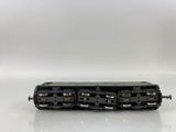 an image of a black train car sitting on top of a white surface