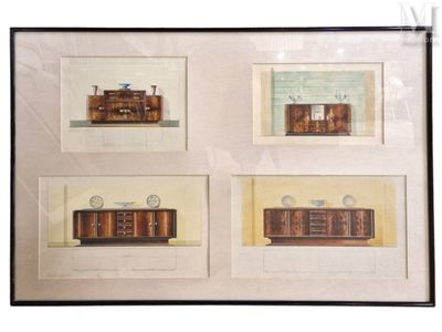 École du XXème siècle Étude de mobilier Art Déco