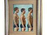 une image représentant un tableau sur lequel figurent trois hommes torse nu