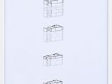 a drawing of a white frame with a drawing of a building on it